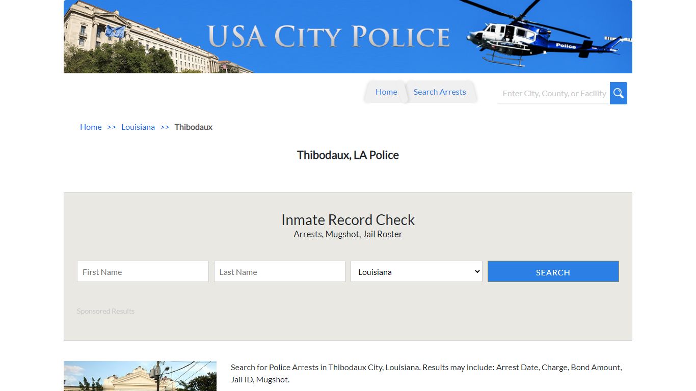 Thibodaux, LA Police | Jail Records