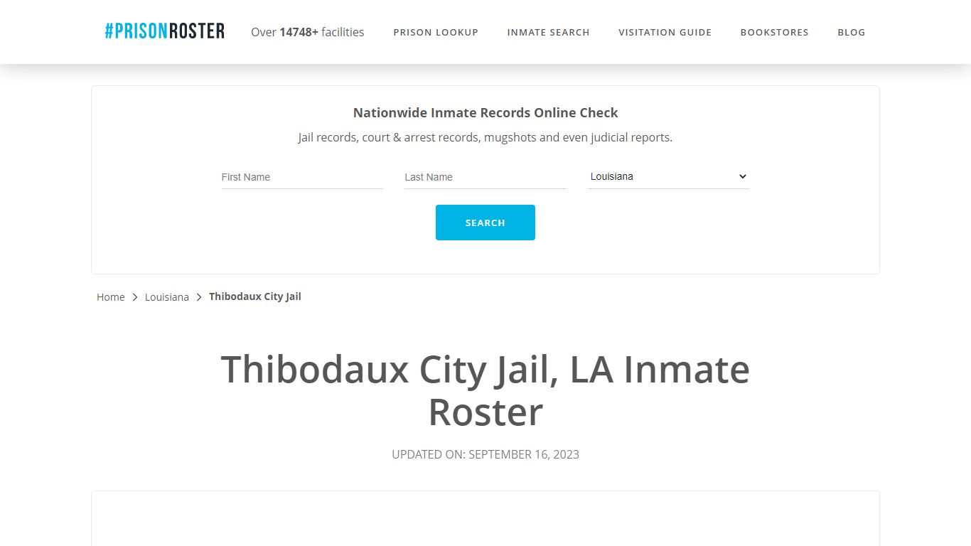 Thibodaux City Jail, LA Inmate Roster - Prisonroster